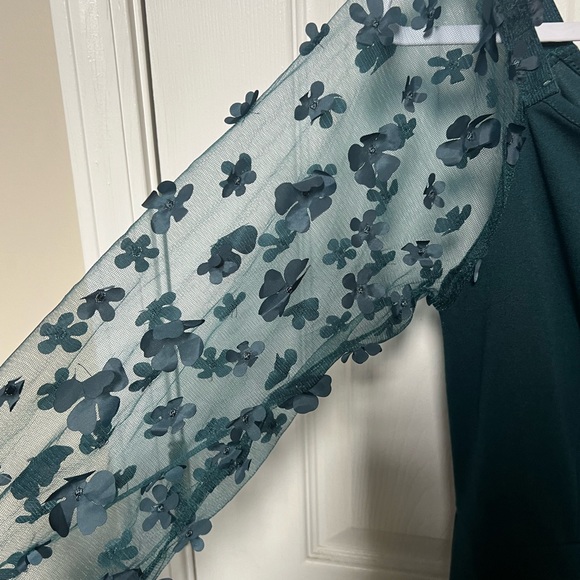 Women Elegant Off Shoulder Dress Sheer Long  Wrap Split Bodycon Maxi NWT sz MED - Picture 8 of 10